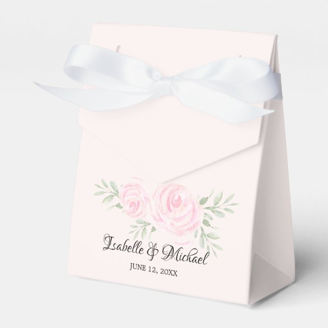 Blush Pink Rose Gastgeschenk Hochzeit Geschenkschachtel (Vorderseite)