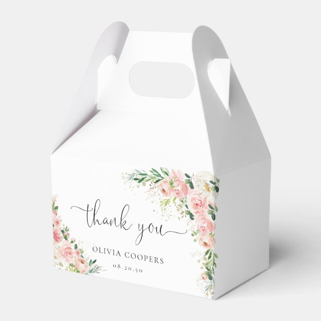 Blush Pink Rose Gold Baby Dusche Box Geschenkschachtel (Vorderseite)