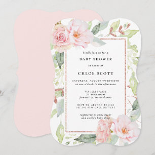 Blush Pink Rose Gold BläsernBaby Dusche Einladung