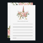 Blush Pink & Rose Gold Bläsernicorn Kinderdusche Hinweiskarte<br><div class="desc">Trendy rot Rosa und Rose Gold Blumen Einhorn Duschberatung Karte anpassbar an Ihre Veranstaltung Besonderheiten.</div>