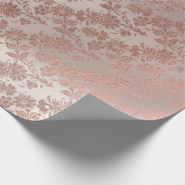 Blush Pink Rose Gold Blumenpulver Blumenglanz Geschenkpapier (Ecke)