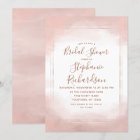 Blush Pink & Rose Gold Bridal Dusche Einladung