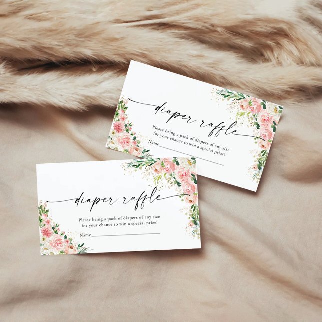 Blush Pink Rose Gold Diaper Umschließungskarte Begleitkarte (Von Creator hochgeladen)