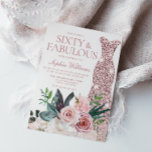 Blush Pink Rose Gold Dress 60. Geburtstag Einladung<br><div class="desc">Blush Pink Rose Gold Dress 60. Geburtstagsparty 60 & Fantastische Einladung Viele weitere Kleiderfarben Variationen und Blume Arrangements in der Sammlung (siehe unten)</div>