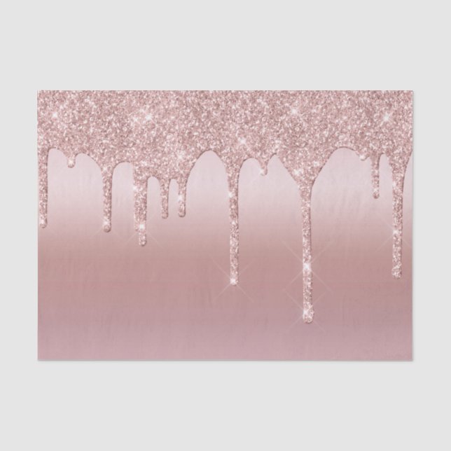Blush Pink Rose Gold Drilling Glitzer Trendy Glam Seidenpapier (Vorderseite)