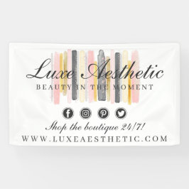 Blush Pink & Rose Gold Farbpinsel Pinselstriche Banner