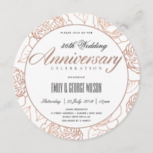 BLUSH PINK ROSE GOLD FLORAL JEDES JAHR EINLADUNG