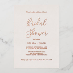 Blush Pink & Rose Gold Foil Brautparty Folieneinladung