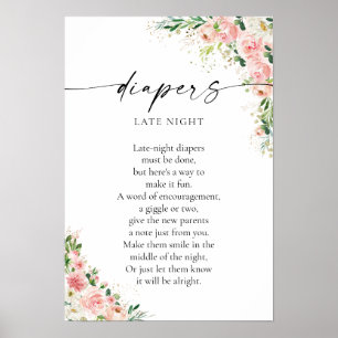 Blush Pink Rose Gold Kinderdusche Poster