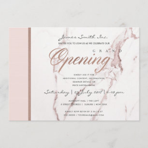 BLUSH PINK ROSE GOLD MARBLE TEXTURE GRAND ÖSSE ÖFF EINLADUNG