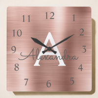 Blush Pink - Rose Gold Metallic Monogram Name