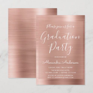 Blush Pink - Rose Gold Moderne Graduierungsparty Einladung