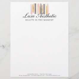 Blush Pink & Rose Gold Wasserfarben Farbfarbiges F Briefbogen
