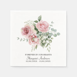Blush Pink Rose Memorial Serviette