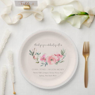 Blush Pink Rose Orchid Blumenzwiebeln Pappteller