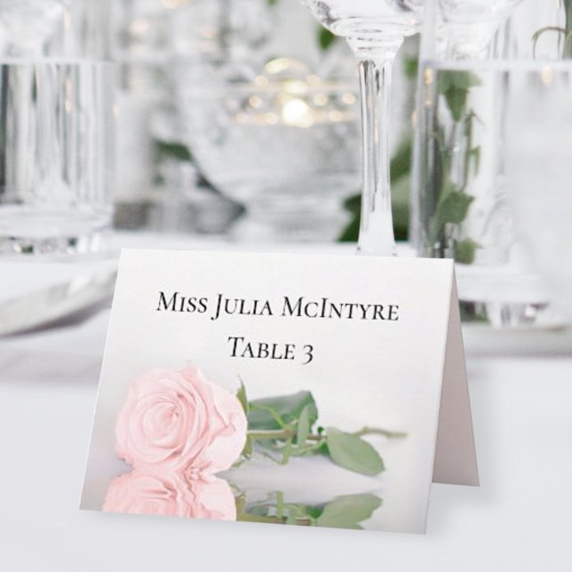 Blush Pink Rose Wedding DIY Falten Platzkarte Tischnummer (Von Creator hochgeladen)