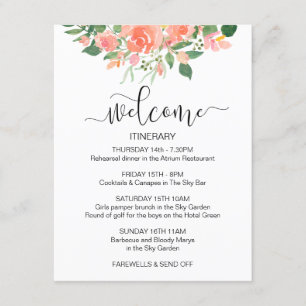 Blush Pink Rose Wedding Gast Willkommen Begleitkarte