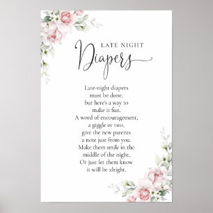Blush Pink Roses Baby Showposter Poster