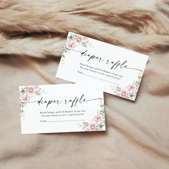 Blush Pink Roses Diaper Umschließungskarte für den Begleitkarte (Von Creator hochgeladen)