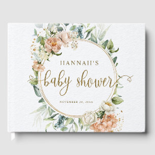 Blush Pink Roses & Eucalyptus Baby Dusche Gästebuch