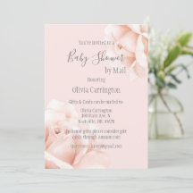 Blush Pink Roses Script Baby Dusche by Mail