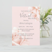 Blush Pink Roses Script Baby Dusche von Virtual