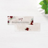 Blush Pink & Rote Rosen HochzeitsrSVP Online-Karte