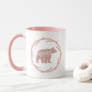 Blush Pink Rustikaler Kämpfer Mama Bären Tasse