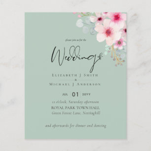 Blush Pink Sage Floral Wedding INVIERT Budget