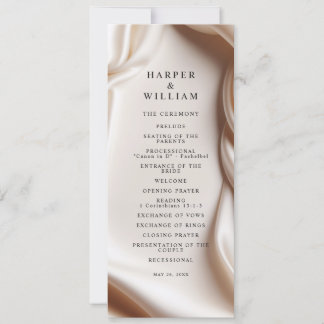 Blush Pink Satin Elegance Hochzeitsprogramm Einladung