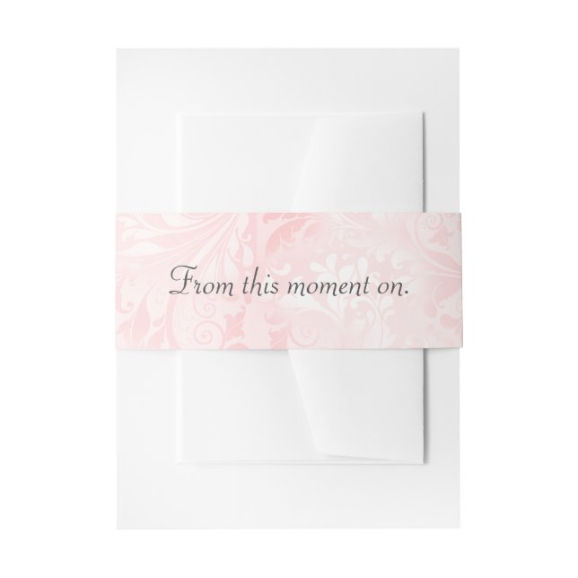 Blush Pink Satin Hochzeitszitat Einladungsbanderole (Vorderseite Beispiel)