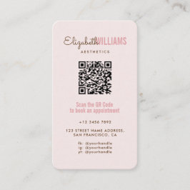 Blush Pink Schönheitsästhesie QR Code Loyalität &  Visitenkarte