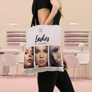 Blush Pink Schrift Logo Foto Wimpernstylist  Tasche