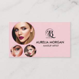 Blush Pink Schriftart Social Icon QR Code 3 Foto  Visitenkarte
