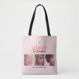 Blush Pink Script 3 Photo Makeup Tasche