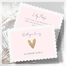 Blush Pink | Script Flower Girl Proposal Einladung