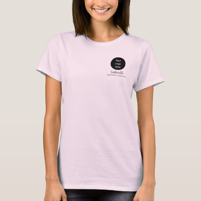 Blush Pink Script Logo Makeup Staff  T-Shirt (Vorderseite)