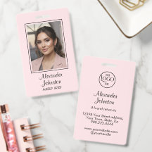 Blush Pink Script Logo Photo Makeup Badge