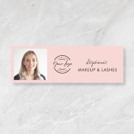 Blush Pink Script Logo Photo Makeup Namensschild