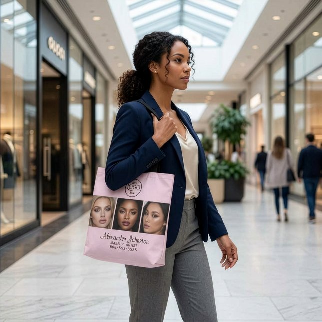 Blush Pink Script Logo Photo Makeup Studio Tasche (Blush Pink Script Logo Photo Makup Studio Tote Bag)