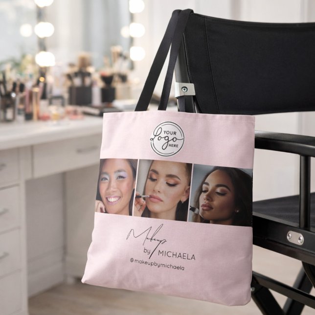 Blush Pink Script Logo Photo Makeup Studio Tasche (Von Creator hochgeladen)