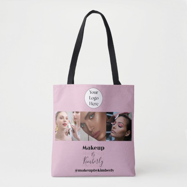 Blush Pink Script Logo Photo Makeup Studio Tasche (Vorderseite)