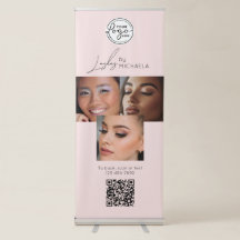 Blush Pink Script Logo QR Code Photo Lashes