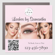 Blush Pink Script Logo QR Code Photo Lashes