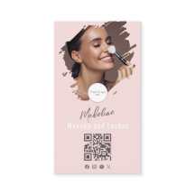 Blush Pink Script Logo QR Code Photo Makeup