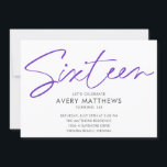 Blush Pink Script Modern Sweet 16 Birthday Party Einladung<br><div class="desc">Blush Pink Script Modern Sweet 16 Birthday Party Einladung - Moderne,  trendige,  rot rosa Schrift Typografie mit allen wichtigen Feierlichkeiten Details. Das Foto des Geburtstagsmädchens steht auf der Rückseite der Einladung. Also schick.</div>