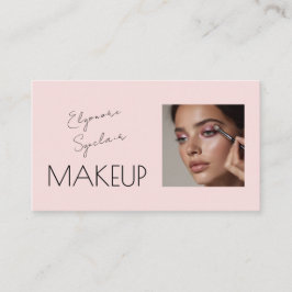 Blush Pink Script Social Icon QR Code Photo Makeup Visitenkarte