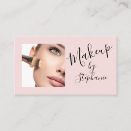 Blush Pink Script Social Icon QR Code Photo Makeup Visitenkarte