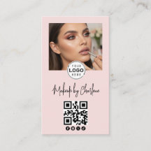 Blush Pink Script Social Icon QR Code Photo Makeup