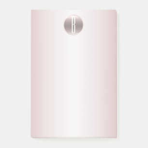 Blush Pink Shine & Shimmer Glam Rustikale Monogram Post-it Klebezettel